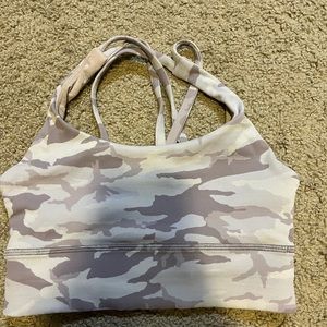 Lululemon energy bra long line ribbed camo
